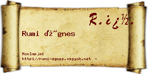 Rumi Ágnes névjegykártya