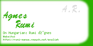 agnes rumi business card